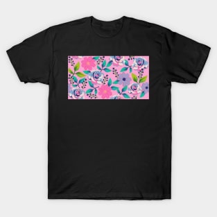 Bright Florals on Pink T-Shirt